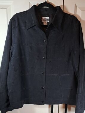 TANTRUMS COLLECTION Women's Black Button-Front Blazer Jacket